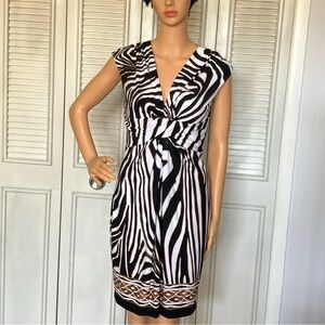 Cache African Zebra Print Dress size 6